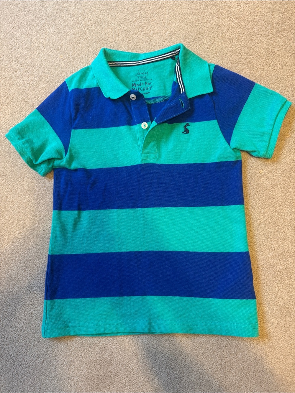 Joules Teal and Blue Stripe Polo Shirt